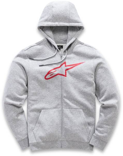 ALPINESTARS - AGELESS FLEECE HOODIE GREY HEATHER/RED 2X - Image 1