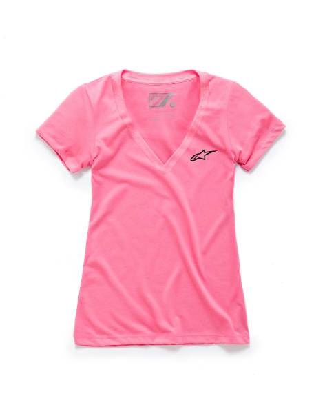 ALPINESTARS - WOMEN'S AGELESS V-NECK TEE PINK LG - Image 1