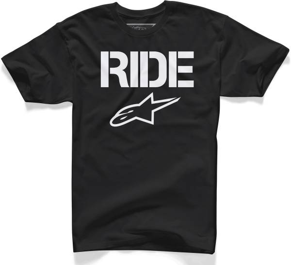 ALPINESTARS - RIDE SOLID TEE BLACK/WHITE 2X - Image 1