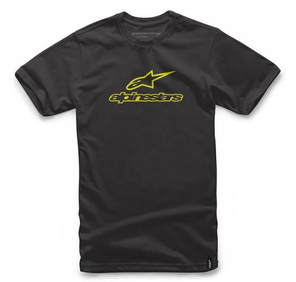 ALPINESTARS - ALWAYS TEE BLACK/HI-VIS YELLOW 2X - Image 1