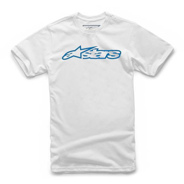 ALPINESTARS - YOUTH BLAZE TEE WHITE/BLUE LG - Image 1