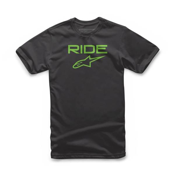 ALPINESTARS - YOUTH RIDE 2.0 TEE BLACK/GREEN LG - Image 1