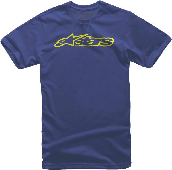 ALPINESTARS - YOUTH BLAZE TEE ROYAL/HI-VIS LG - Image 1