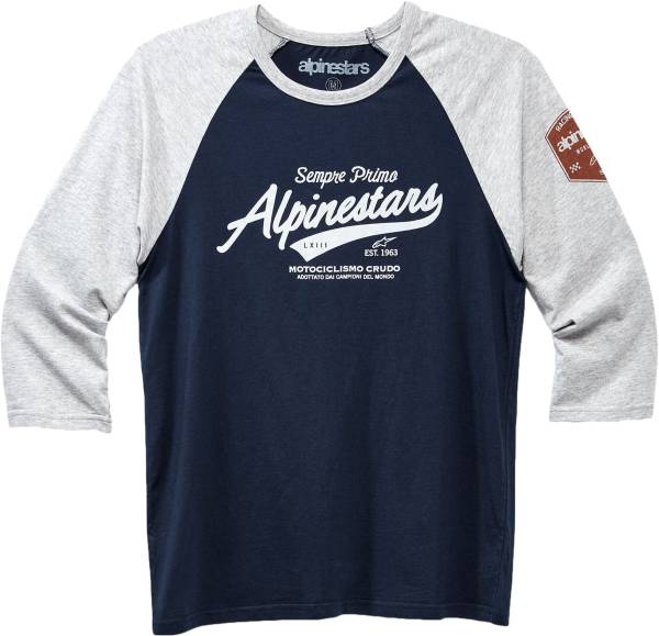 ALPINESTARS - SCRIPT PREMIUM TEE GREY HEATHER/NAVY 2X - Image 1