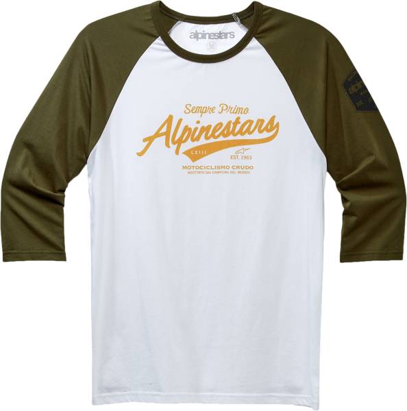 ALPINESTARS - SCRIPT PREMIUM TEE MILITARY/WHITE 2X - Image 1