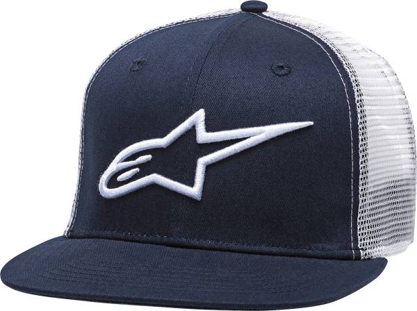 ALPINESTARS - CORP TRUCKER HAT NAVY/WHITE FLAT BILL - Image 1