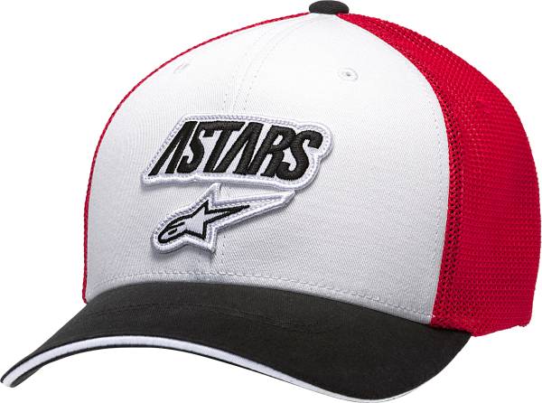 ALPINESTARS - RACE ANGLE MESH HAT WHT/BLK/RED LG/XL CURVED BILL - Image 1