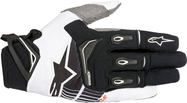 ALPINESTARS - TECHSTAR GLOVES BLACK/WHITE 2X - Image 1