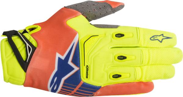 ALPINESTARS - TECHSTAR GLOVES BLUE/RED/YELLOW 2X - Image 1