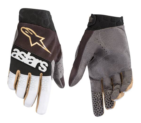 ALPINESTARS - BATTLE BORN RACEFEND GLOVES BLACK/SILVER/GOLD 2X - Image 1