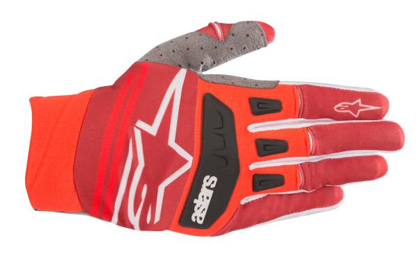 ALPINESTARS - TECHSTAR GLOVES RED/BURGUNDY 2X - Image 1