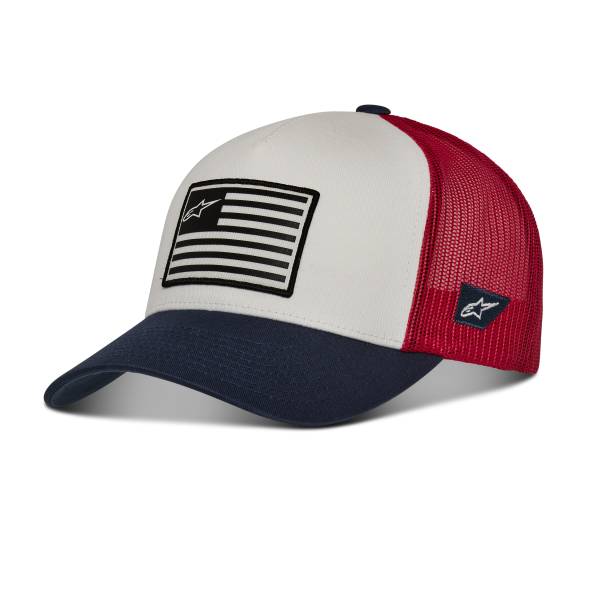 ALPINESTARS - FLAG SNAPBACK HAT WHITE/NAVY/RED O/S - Image 1