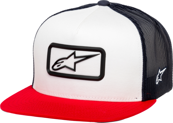 ALPINESTARS - FORGE TRUCKER HAT WHITE/RED OS - Image 1