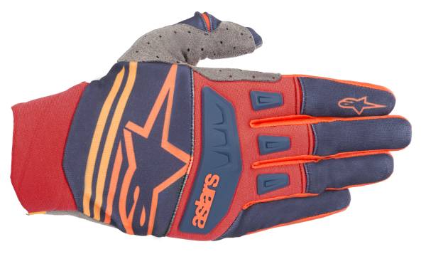 ALPINESTARS - TECHSTAR GLOVES DARK BLUE/RED/ORANGE 2X - Image 1