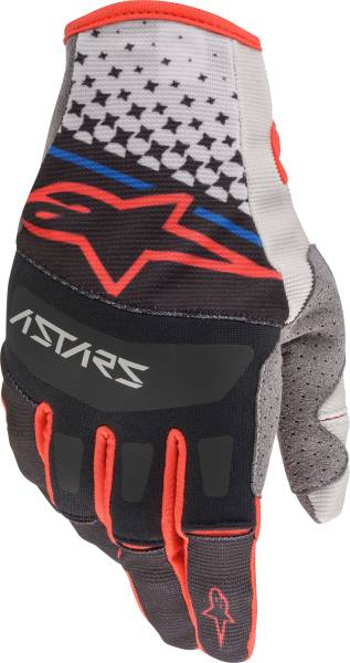 ALPINESTARS - TECHSTAR GLOVES GREY/BLACK/RED 2X - Image 1