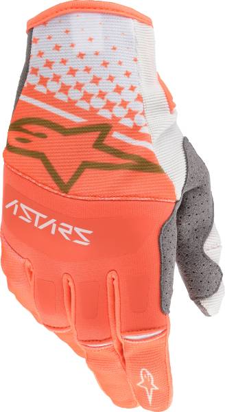 ALPINESTARS - TECHSTAR GLOVES WHITE/ORANGE/GOLD 2X - Image 1