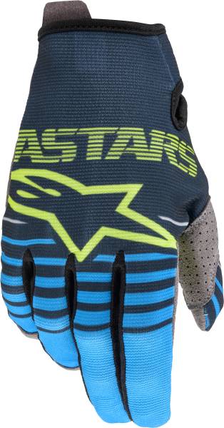 ALPINESTARS - YOUTH RADAR GLOVES NAVY/AQUA MD - Image 1