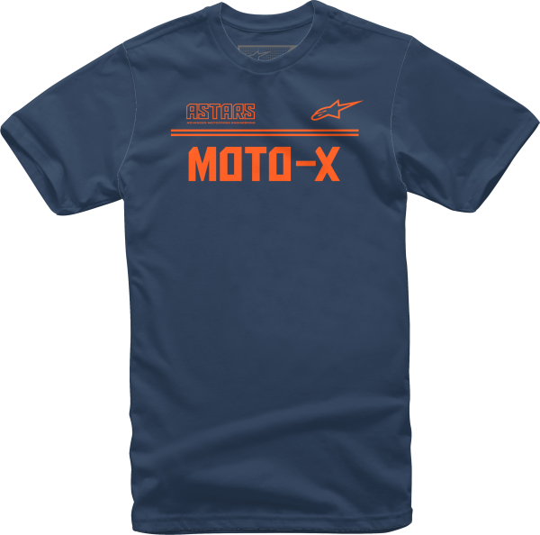 ALPINESTARS - ASTARS MOTO-X TEE NAVY/ORANGE 2X - Image 1