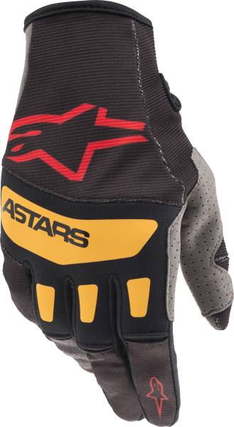 ALPINESTARS - TECHSTAR GLOVES BLACK/BRIGHT RED/ORANGE 2X - Image 1