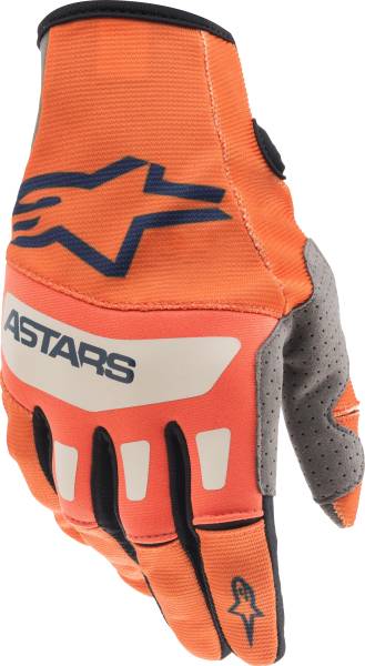 ALPINESTARS - TECHSTAR GLOVES ORANGE/DARK BLUE/OFF WHITE 2X - Image 1