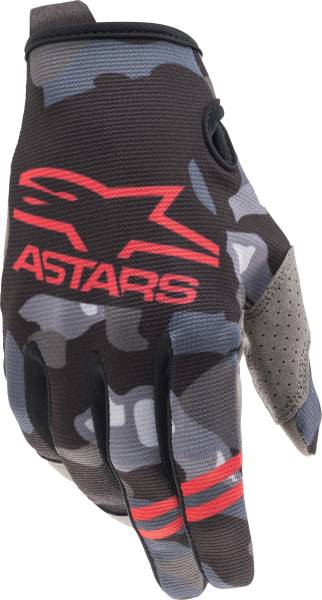 ALPINESTARS - YOUTH RADAR GLOVES GREY CAMO/ RED FLUO LG - Image 1