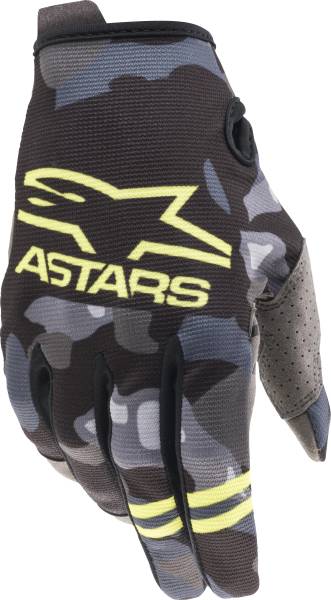 ALPINESTARS - YOUTH RADAR GLOVES GREY CAMO/ YELLOW FLUO LG - Image 1