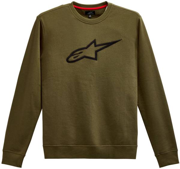 ALPINESTARS - AGELESS CREW FLEECE MILITARY GREEN/BLACK 2X - Image 1