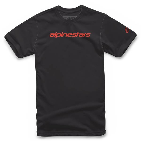 ALPINESTARS - LINEAR WORDMARK TEE BLACK/WARM RED 2X - Image 1