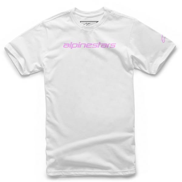 ALPINESTARS - LINEAR WORDMARK TEE WHITE/PINK 2X - Image 1