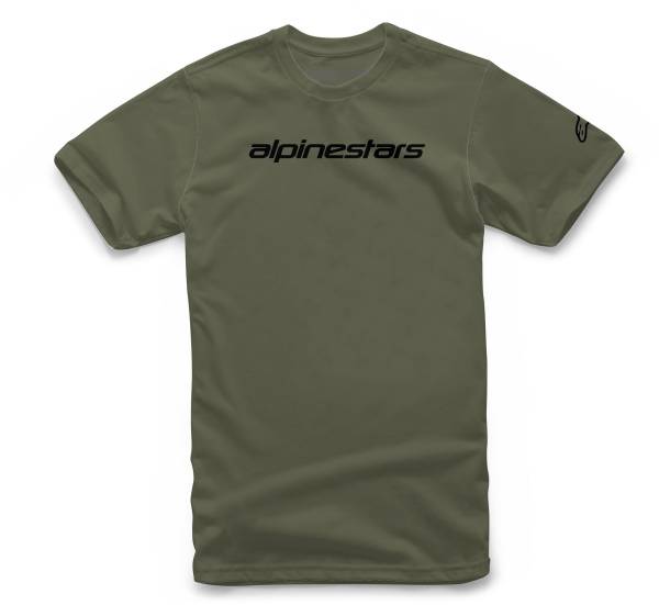 ALPINESTARS - LINEAR WORDMARK TEE MILITARY GREEN/BLACK 2X - Image 1