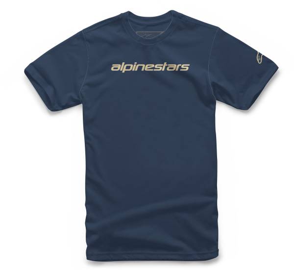 ALPINESTARS - LINEAR WORDMARK TEE NAVY/STONE 2X - Image 1