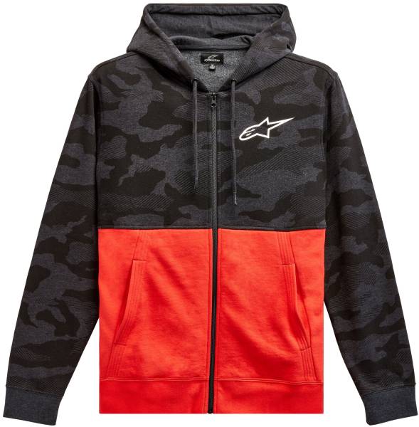 ALPINESTARS - CAMO BLOCK HOODIE CHAR HTR/WRM RD 2X - Image 1