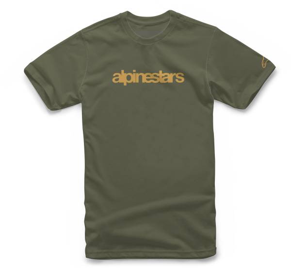 ALPINESTARS - HERITAGE LOGO TEE MILITARY/GOLD 2X - Image 1