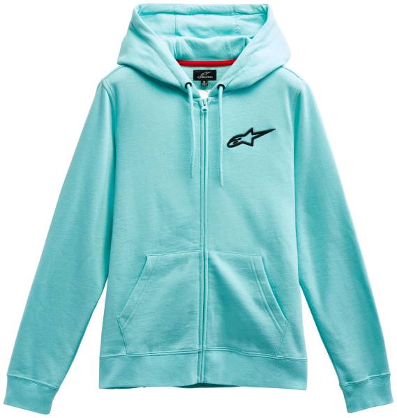 ALPINESTARS - WOMENS AGELESS CHEST HOODIE LIGHT AQUA/BLACK 2X - Image 1