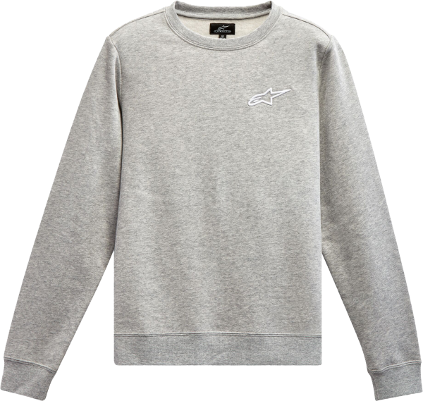 ALPINESTARS - WOMEN'S AGELESS CREW FLEECE GREY HEATHER/WHITE 2X - Image 1