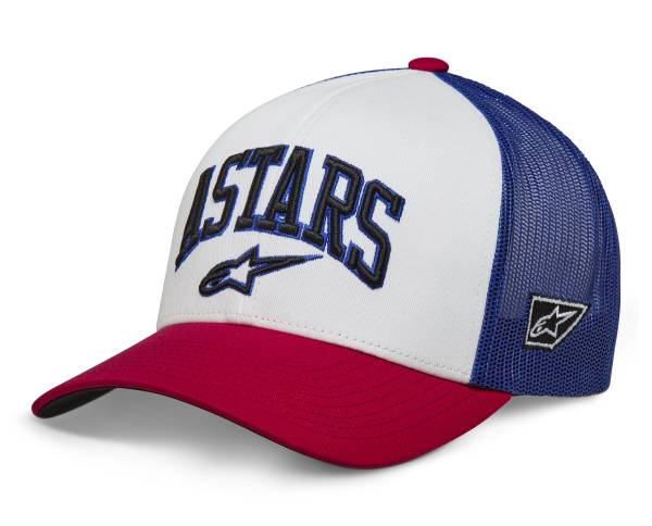 ALPINESTARS - DUNKER TRUCKER HAT WHITE/RED/BLUE - Image 1