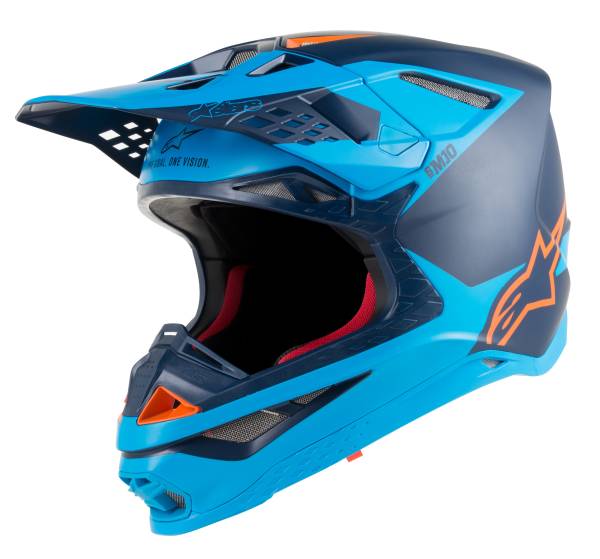 ALPINESTARS - S.TECH S-M10 META HELMET BLACK/AQUA/ORANGE 2X - Image 1