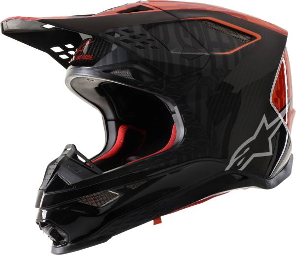 ALPINESTARS - S.TECH S-M10 ALLOY HELMET BLACK/ORANGE/FLUO RED XS - Image 1