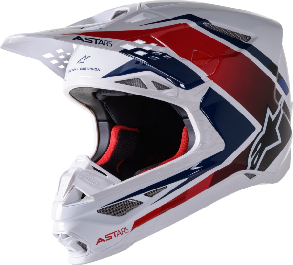 ALPINESTARS - S.TECH S-M10 CARBON META2 HELMET WHT/RED/BLUE GLOSSY XS - Image 1