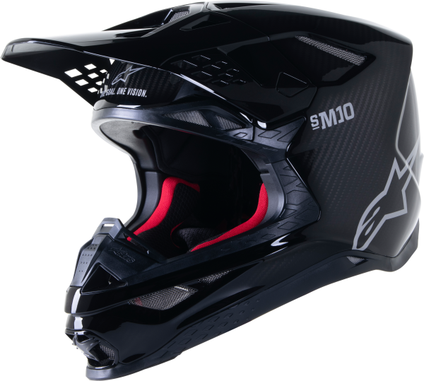 ALPINESTARS - S-M10 SOLID HELMET CARBON GLOSSY BLACK XS - Image 1