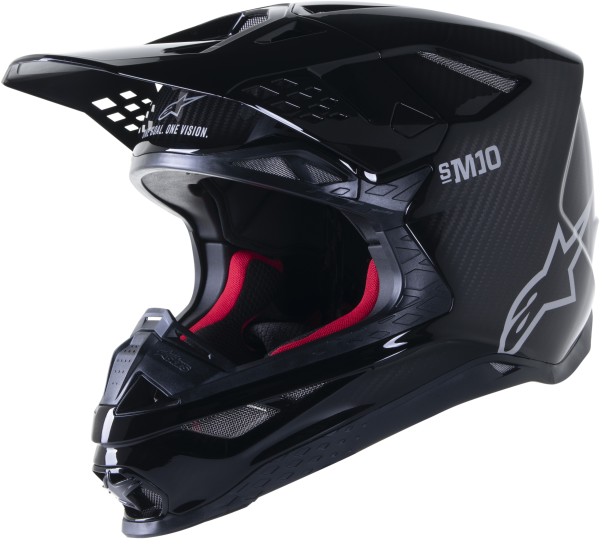 ALPINESTARS - SUPERTECH S-M10 SOLID HELMET BLACK GLOSSY/CARBON XS - Image 1