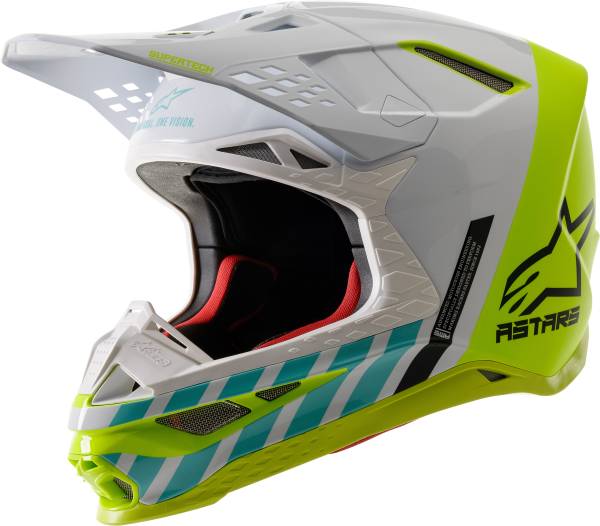 ALPINESTARS - SM8 ANAHEIM 2020 LE HELMET 2X WHT/YLLW FLUO/TURQ MG 2X - Image 1