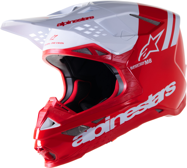 ALPINESTARS - S-M8 RADIUM 2 HELMET BRIGHT RED/WHITE XS - Image 1