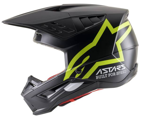 ALPINESTARS - S-M5 COMPASS HELMET MATTE BLACK/YELLOW FLUO 2X - Image 1