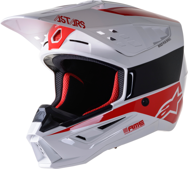 ALPINESTARS - S-M5 BOND HELMET WHITE/RED GLOSSY XS - Image 1