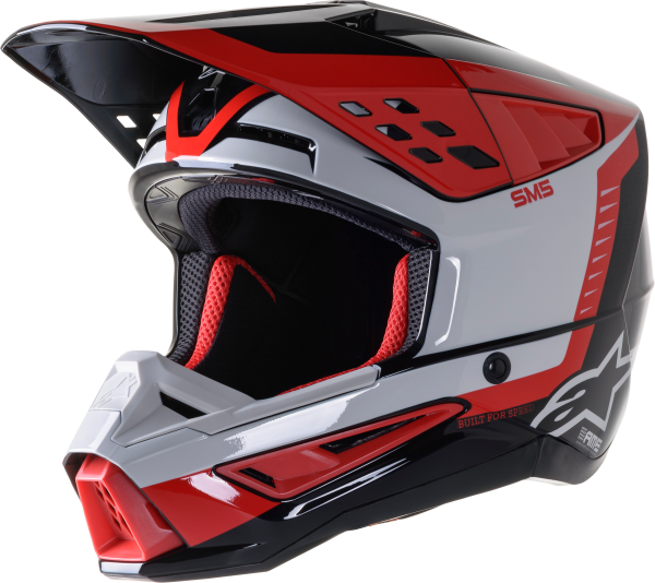 ALPINESTARS - S-M5 BEAM HELMET BLACK/GREY/RED GLOSSY XS - Image 1