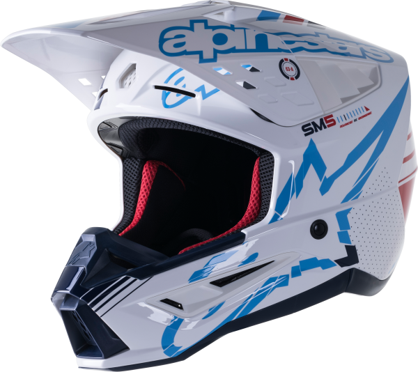 ALPINESTARS - S-M5 ACTION HELMET WHITE/CYAN/BLUE XS - Image 1