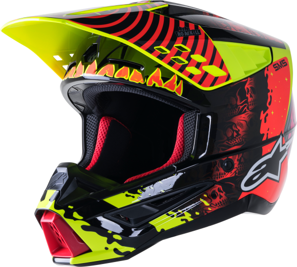 ALPINESTARS - S-M5 SOLAR FLARE HELMET BLACK/RED/FLUO YELLOW XS - Image 1