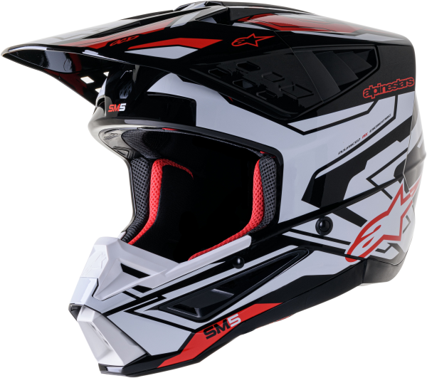 ALPINESTARS - S-M5 ACTION 2 HELMET BLK/WHT/BRT RD GLOSSY 2X - Image 1