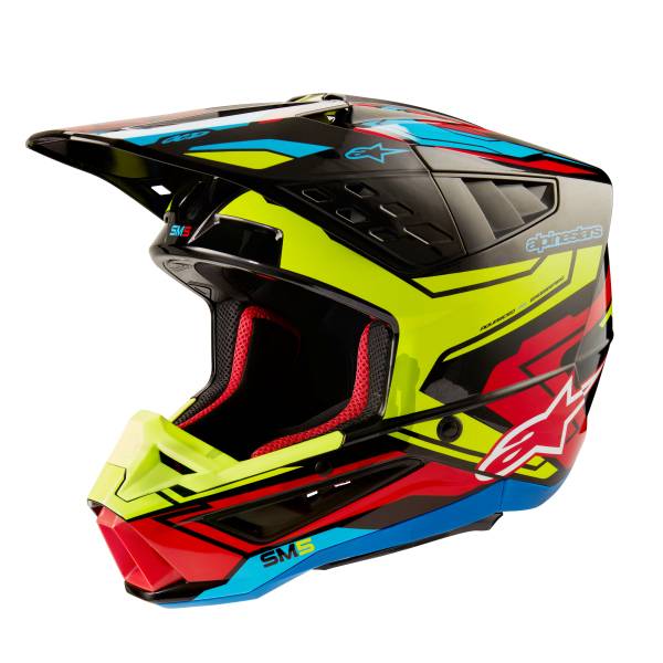 ALPINESTARS - S-M5 ACTION 2 HELMET BLK/YLW FLUO/BRT RD GLOSSY 2X - Image 1